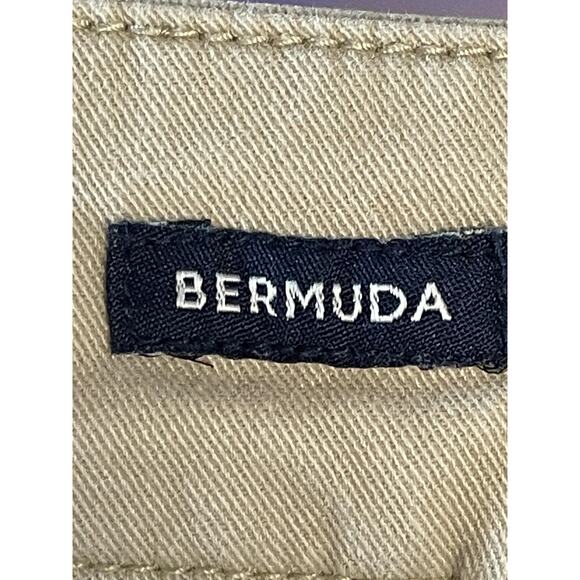 American Eagle Shorts Womens 2 Khaki Bermuda Stretch Chino Casual Pockets Tan - Picture 12 of 15